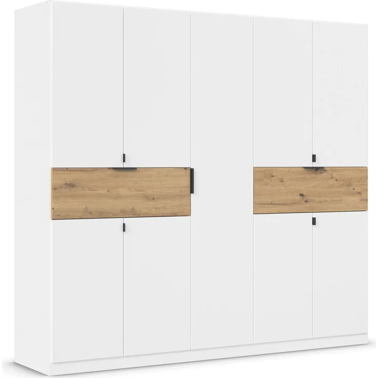 rauch Kleiderschrank, Drehtürenschrank TICAO, 9-türig, 2 Schubkästen, inkl. Türdämpferset, Alpinweiß, 226 x 210 x 54 cm – Bild 3
