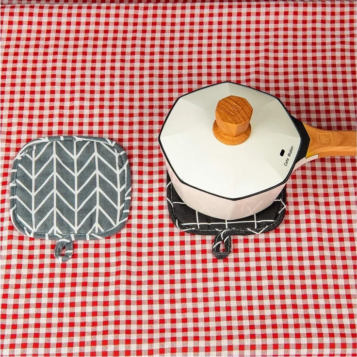 TUWENA Topflappen 4 Stück Hitzebeständige Topflappen Baumwolle, Topflappen Hot Pads, (4-tlg), Hitzebeständig bis 230°C, zum Kochen, Backen und Grillen – Bild 4