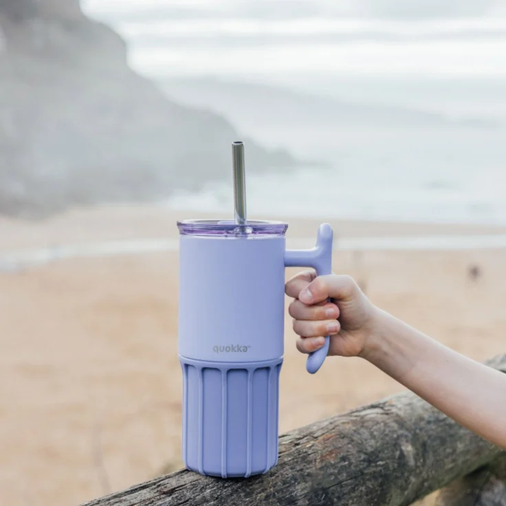 Vakuumisolierter Thermobecher aus Edelstahl Trinkflasche Doppelwandig 720 ml Lavendel – Bild 2