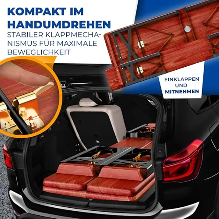 KESSER® Bierzeltgarnitur 3 teilig Gartenmöbel-Set | Klappbar 170 x 46 x 75 cm | 2X Bierbänke 1x Biertisch | Festzeltgarnitur Biertisch Stehtisch Sitzgarnitur Holz 12x Bodenschoner – Bild 7