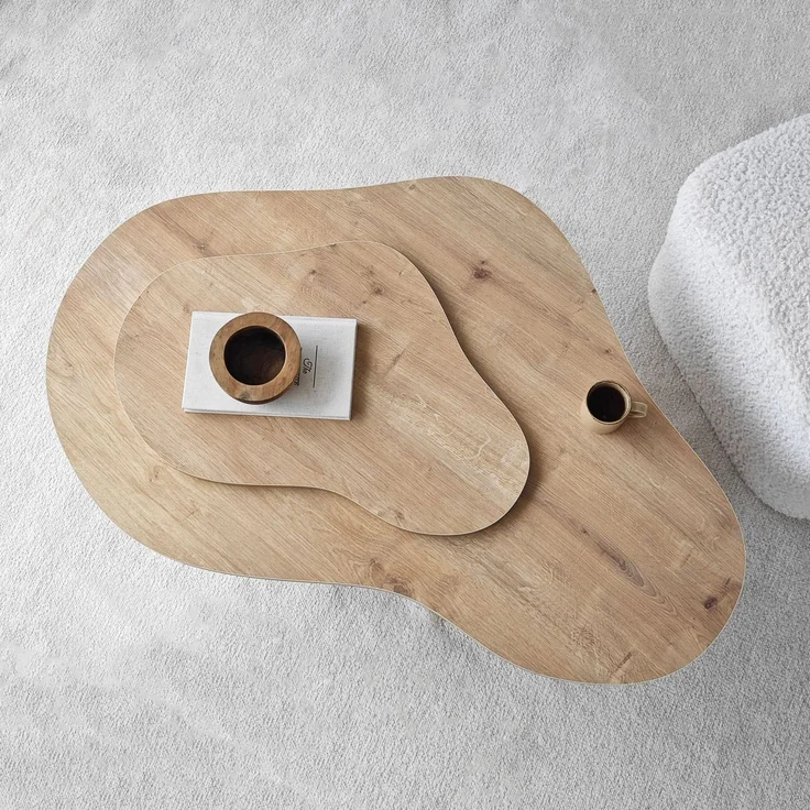 Stylish Coffee Table, Sapphire Oak, 105 x 35 x 65 cm | 100% Melamine Coated Particle Board, 18 mm Thickness | Modern Design for Living Room & Lounge – Bild 6