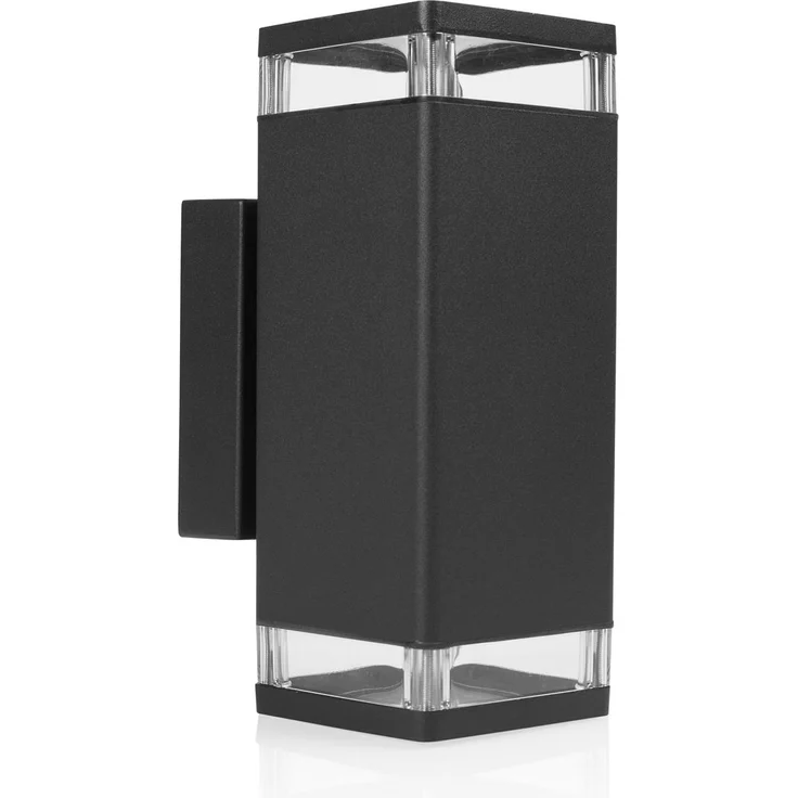 LED Außenwandleuchte aus Aluminium Schwarz, Up Down Light, 23x9cm – Bild 2