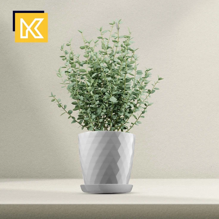 KADAX Kunststoff-Blumentopf mit Ständer, Blumentopf-Abdeckung für Blumen, 30 cm, Grau – Bild 4