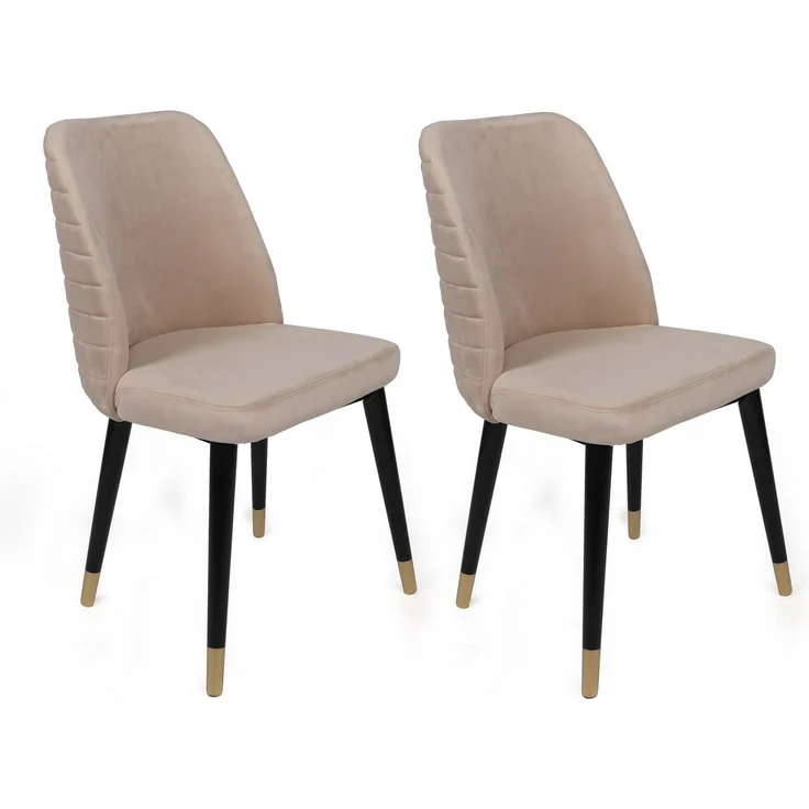 Skye Decor 'Hugo-367 V4' Stuhlset (4-teilig), Creme / Schwarz, 50 x 90 x 49 cm – Bild 2