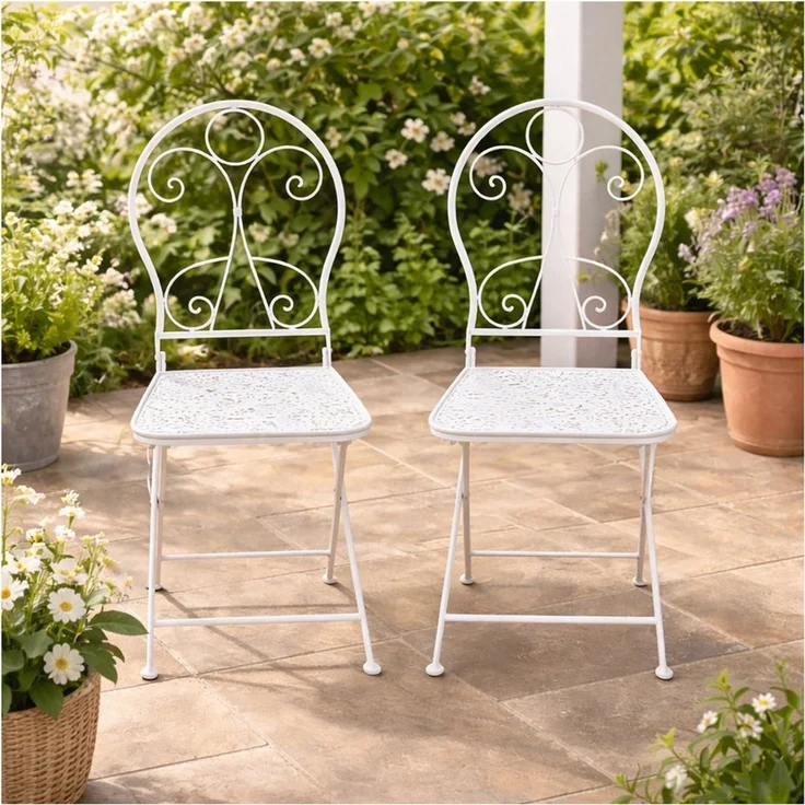HTI-Living Gartenstuhl Gartenstuhl 2er-Set Solea Weiß (Set, 2 St) – Bild 1