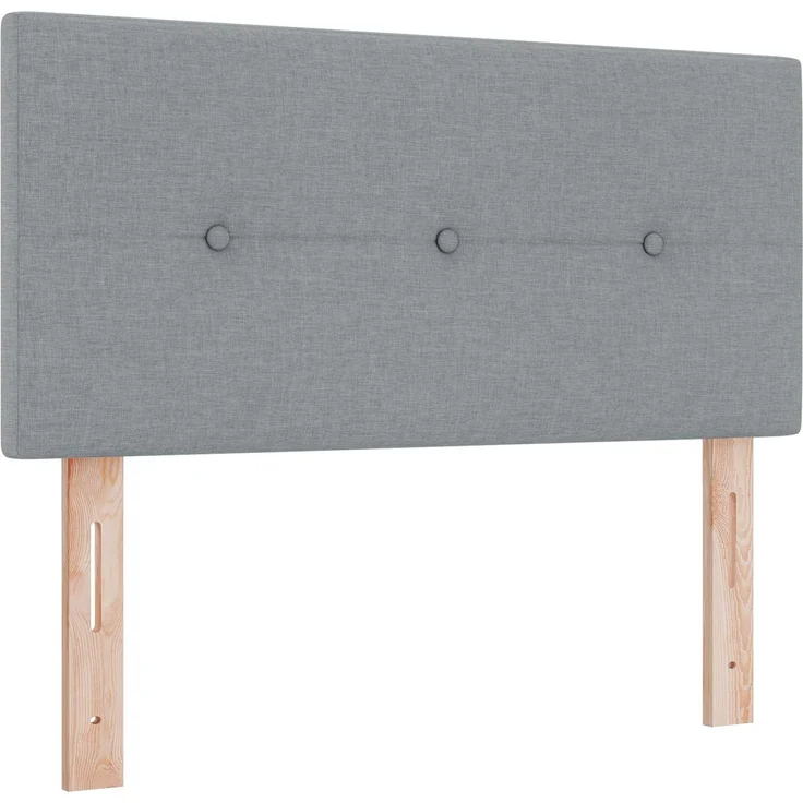 vidaXL Boxspringbett mit Matratze Hellgrau 90 x 190 cm Stoff 3450369 – Bild 4