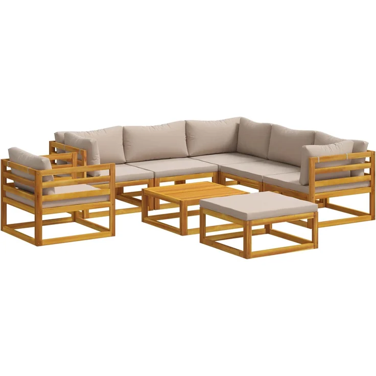 vidaXL Sofa-Set 8 stk. Natur Massivholz Akazie 3417228 – Bild 2