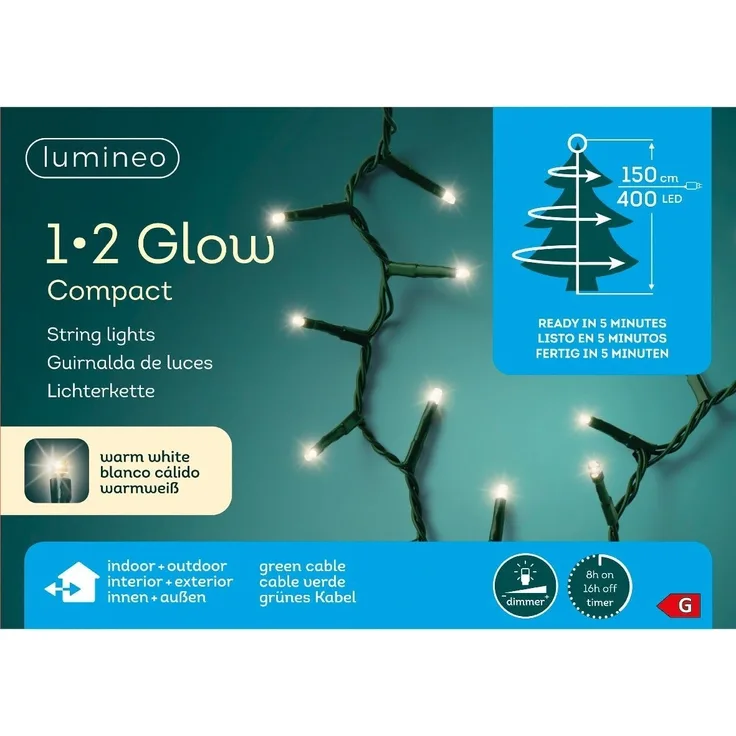 Kaemingk 1-2 Glow Compact Beleuchtung 400 Lichter warmweiß