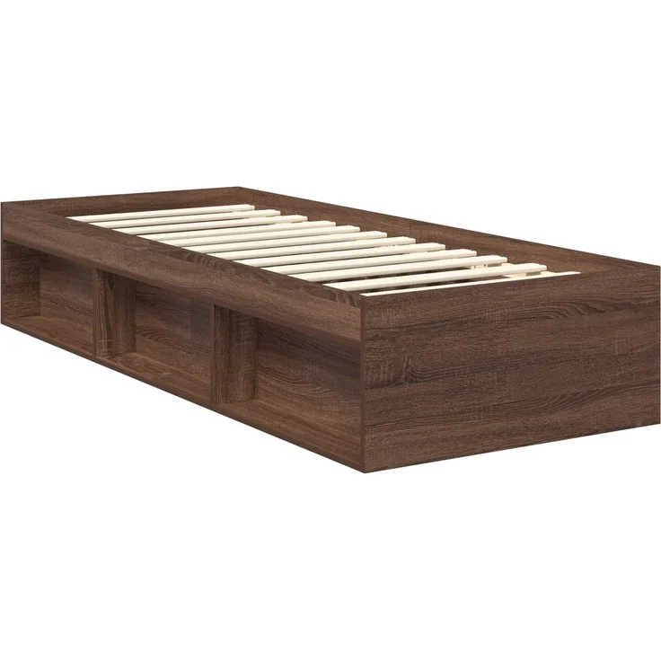 vidaXL Bettrahmen Braun Eichen-Optik 75 x 190 cm Massives Kiefernholz 3412557 – Bild 4