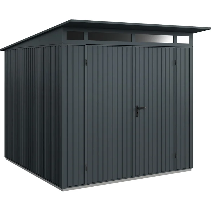 Hörmann Ecostar Metall-Gerätehaus Trend mit Pultdach Typ 2, 238x238 cm , anthrazitgrau, 5,7 m²,2-flüglige Tür – Bild 1