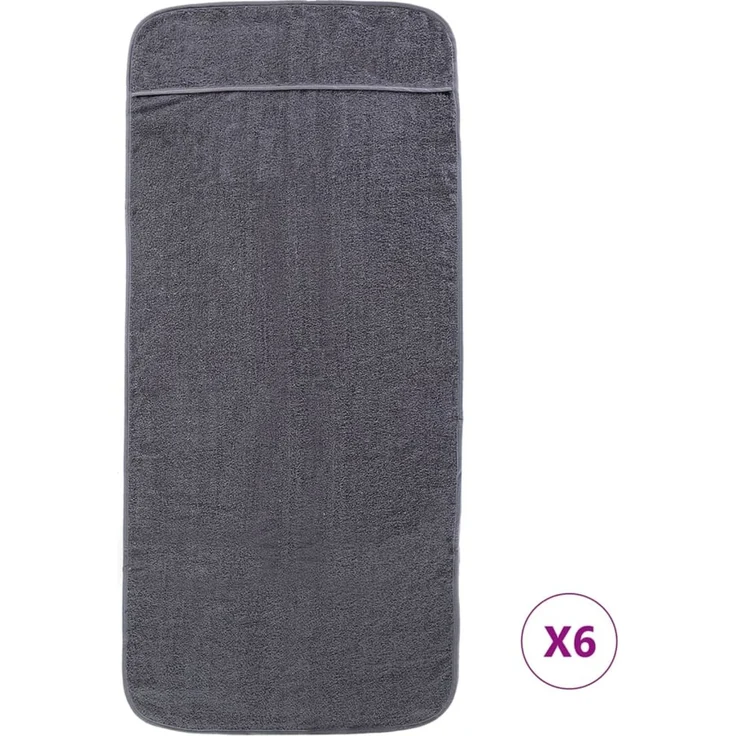 vidaXL Strandtücher 6 Stk. Anthrazit 60x135 cm Stoff 400 GSM 3157055 – Bild 3