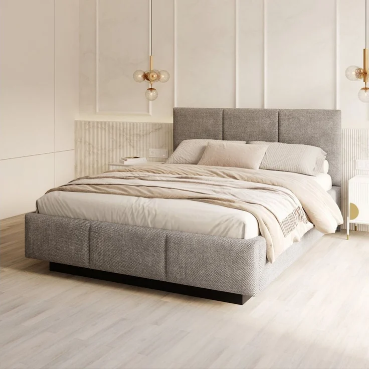 FDM Polsterbett ALMADA modern mit Bettkasten MADE IN EU - mit Ottawa Bezug (verfügbar 90x200 120x200 140x200 160x200 180x200cm, Bettrahmen, Bett, mit großen gepolsterten Kopfteil, mit Bettkasten zum aufklappen), Hebbarer Metallrahmen, Bettkasten – Bild 5