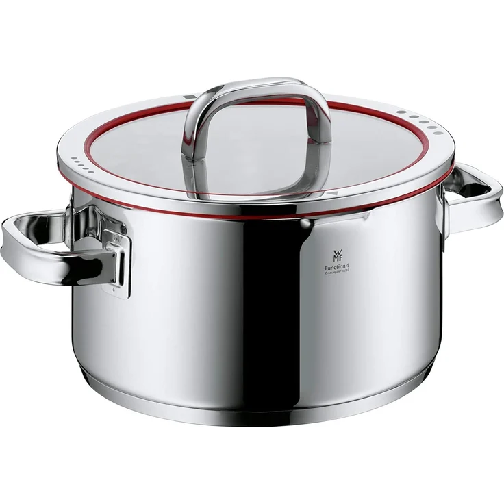 WMF 'Function 4' Topf-Set, Cromargan Edelstahl silber, Bratentopf (2,5l), Fleischtöpfe (1,9l), (3,9l), (5,7l) – Bild 1