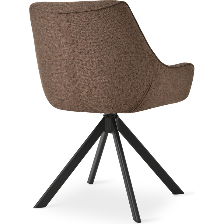 GOEURVANT 1178 Esszimmerstühle 2er-Set mit Armlehnen, 360° Drehbar, Webstoff - Mokkabraun – Bild 4