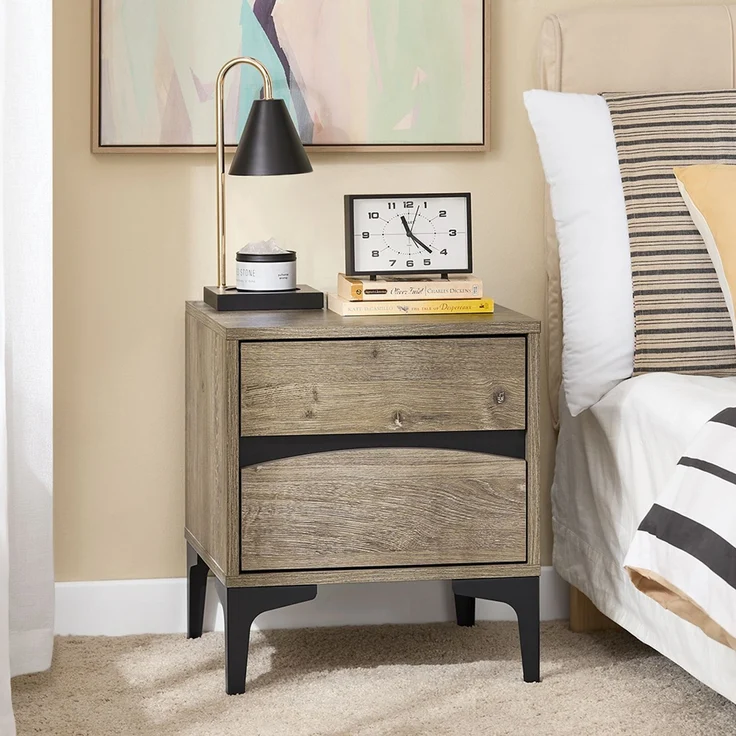 SoBuy FBT165-N Nachttisch, Spanplatte, Melamin, Hellbraun, 40 x 47 x 40 cm – Bild 6