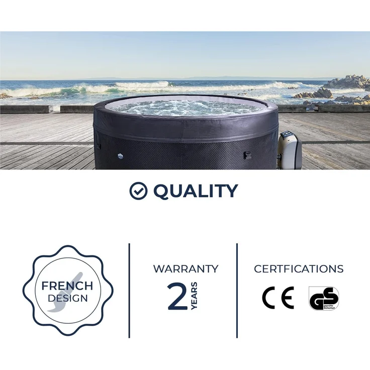 NetSpa Vita Whirlpool halbstarr rund für 4 Personen Ø 156 x 73 cm inkl. Umrandung mit 5 teiliges Mob – Bild 6