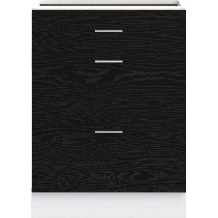vidaXL Küchenunterschrank Schwarz Eichen-Optik 60 x 46 x 81,5 cm 876694 – Bild 5