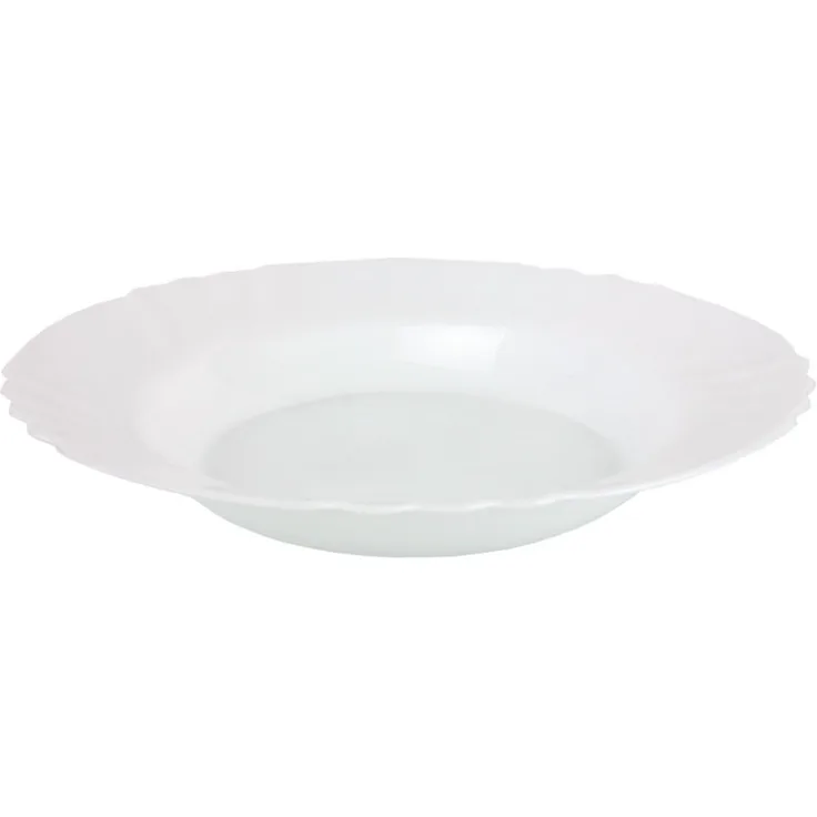 6er Set EBRO Suppenteller, tiefer Teller, Essteller, 23,5 cm, 300 ml, Opal-Hartglas
