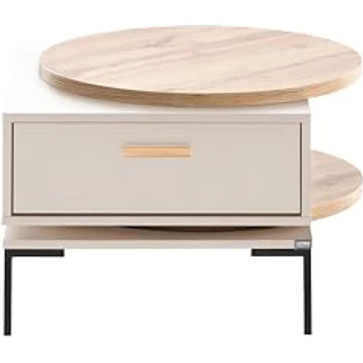 LOOKS BY WOLFGANG JOOP Schildmeyer Couchtisch, Eiche Landhaus/cremebeige, Holzwerkstoff, 65 x 65 x 41.1 cm, 153828 – Bild 4