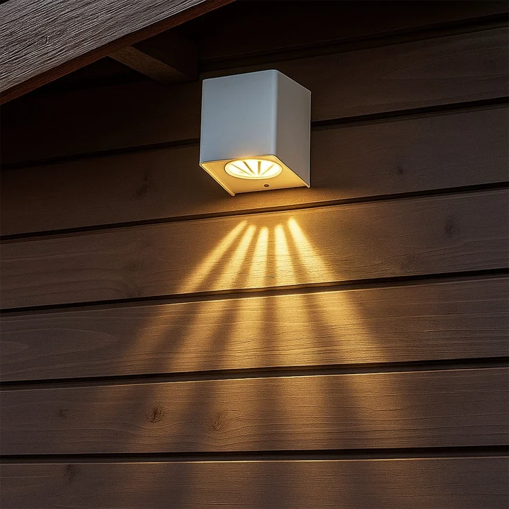 LED Außen-Wandleuchte, weiß, Down-Strahler, H 11,5 cm – Bild 4