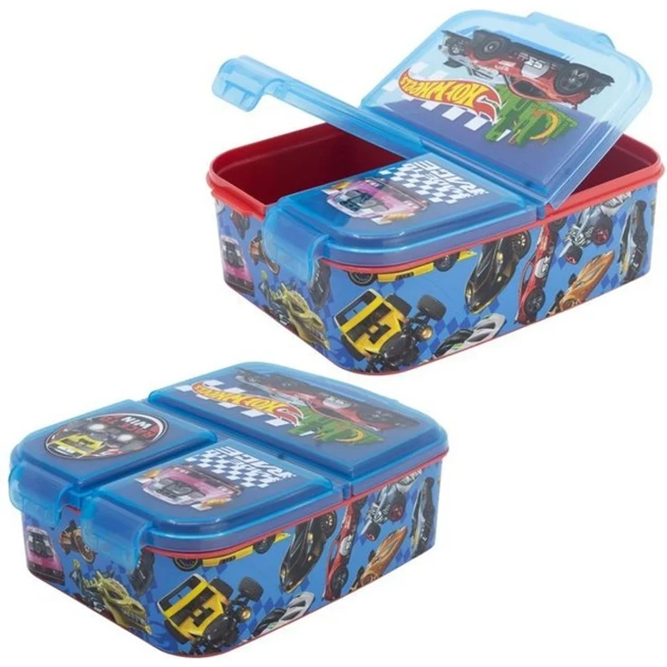 Stor Lunchbox Brotdose Hot Wheels 3 getrennte Fächer Vesper Dose – Bild 3