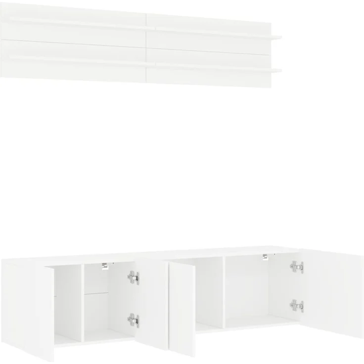 vidaXL 6-tlg. Wohnwand Weiß Holzwerkstoff 3216478 – Bild 3