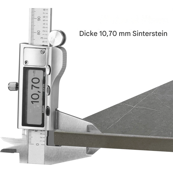 FATIVO 2er Couchtisch Set Rund Wohnzimmertisch aus Sinterstein Beistelltisch Sofatisch Metall 80x80x45cm Grau – Bild 3