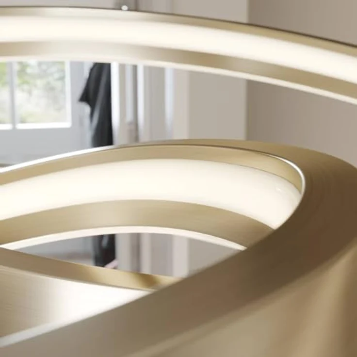 Lucande LED-Hängeleuchte Gunbritt, Ø 80 cm, dimmbar, silber, moderne Lichtgestaltung – Bild 9