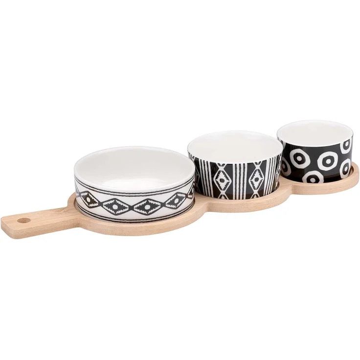 Bubble-Store Snackschale Tapas-Set, Keramik, Bambus, (Tapas Keramik-Schalen), Tapas-Schale – Bild 2