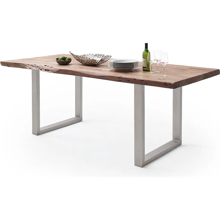 Baumkantentisch >Calabria< in Akazie natur lackiert - 200x79,5x100 (BxHxT) – Bild 2