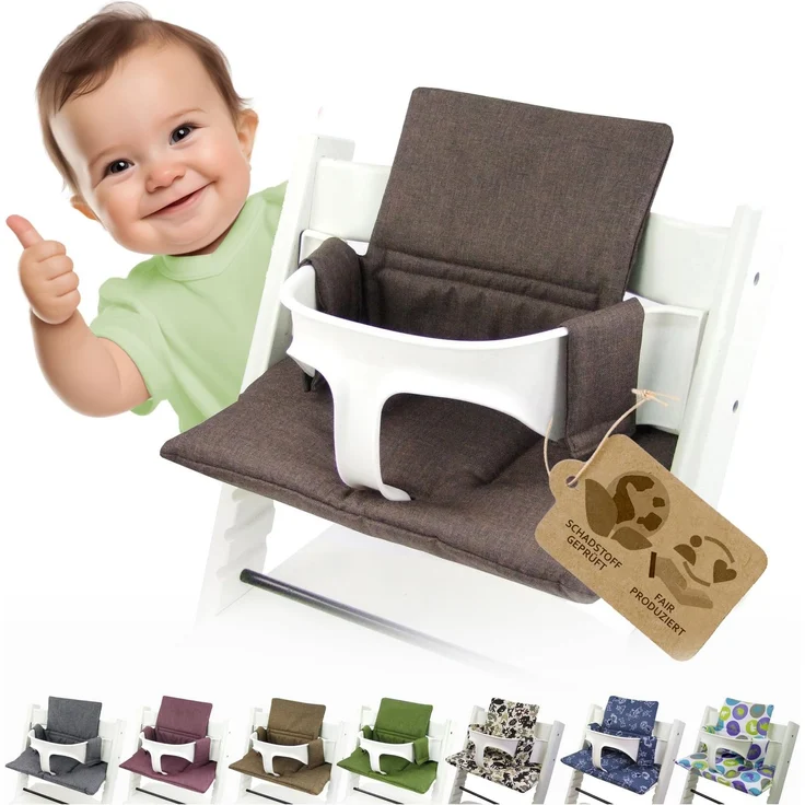 Ersatzbezug Kissen kompatibel mit Stokke Tripp Trapp M2 (meliert braun) | Sitzkissen, Kissen-Set, weich, gepolstert, waschbar & langlebig