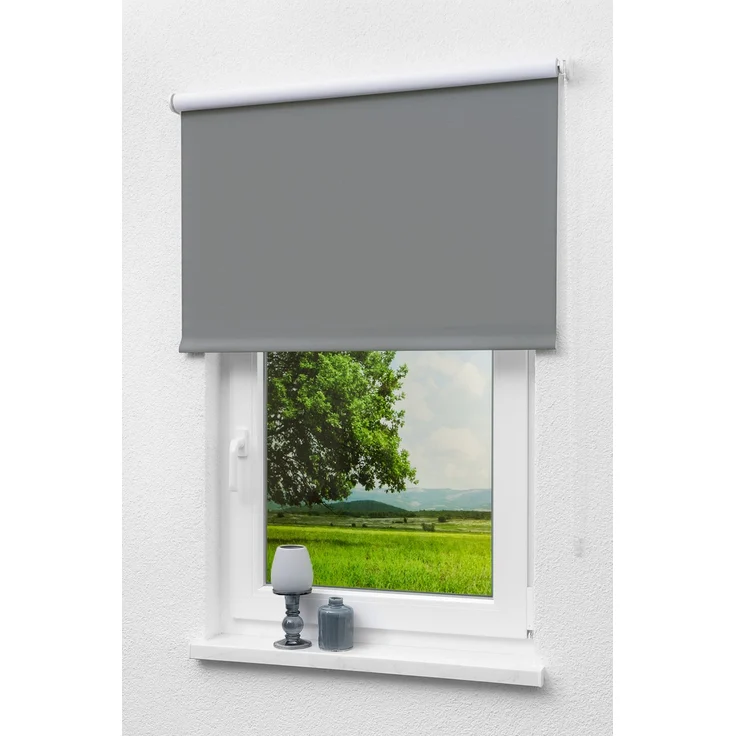 Lysel - Qualitätsrollo abdunkelnd anthrazit, (B x H) 93cm x 275cm in grau/anthrazit – Bild 1
