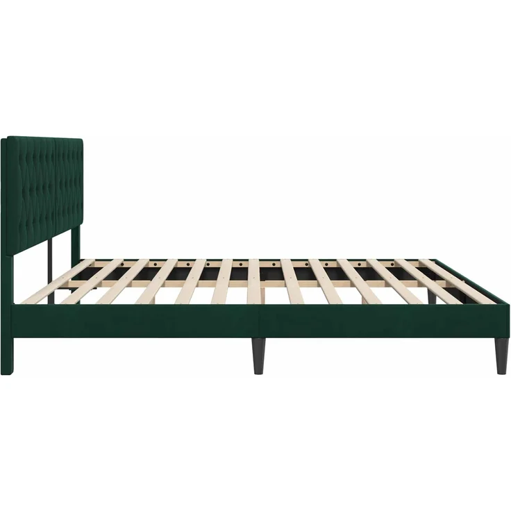 vidaXL Bettrahmen mit Kopfteil Dunkelgrün 180 x 200 cm Samt 42027681 – Bild 5