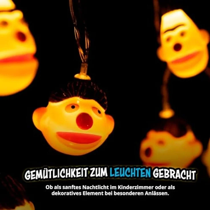 United Labels® LED-Lichterkette Ernie & Bert LED Lichterkette 2m 10 LEDs warmweiß batterie innen – Bild 4
