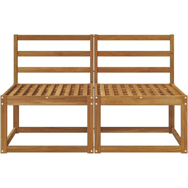 vidaXL 2 Stück Outdoor Mittelsofa Massivholz Akazie Natur 900458 – Bild 9