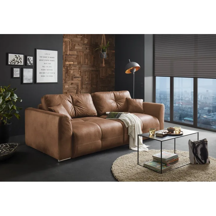 ED EXCITING DESIGN Schlafsofa Dolan, mit Bettfunktion und Bettkasten, sowie Rücken- und Zierkissen