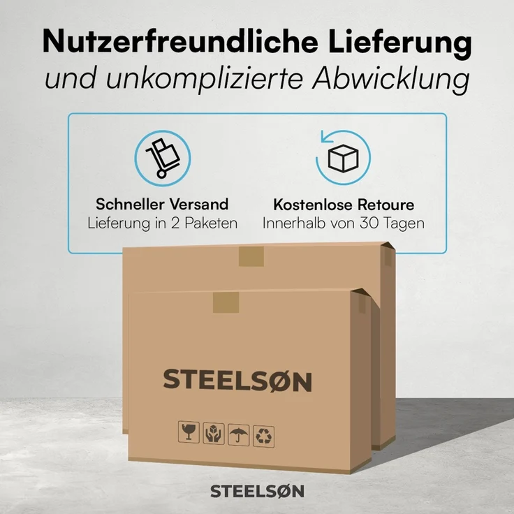 STEELSØN 'Thoria' Mülltonnenbox 1er je 240 Liter, anthrazit, Mülltonnenverkleidung aus Stahl, wetterfest, 125x80x69 cm, Müllbox mit Pflanzendach für 1 Tonne – Bild 10