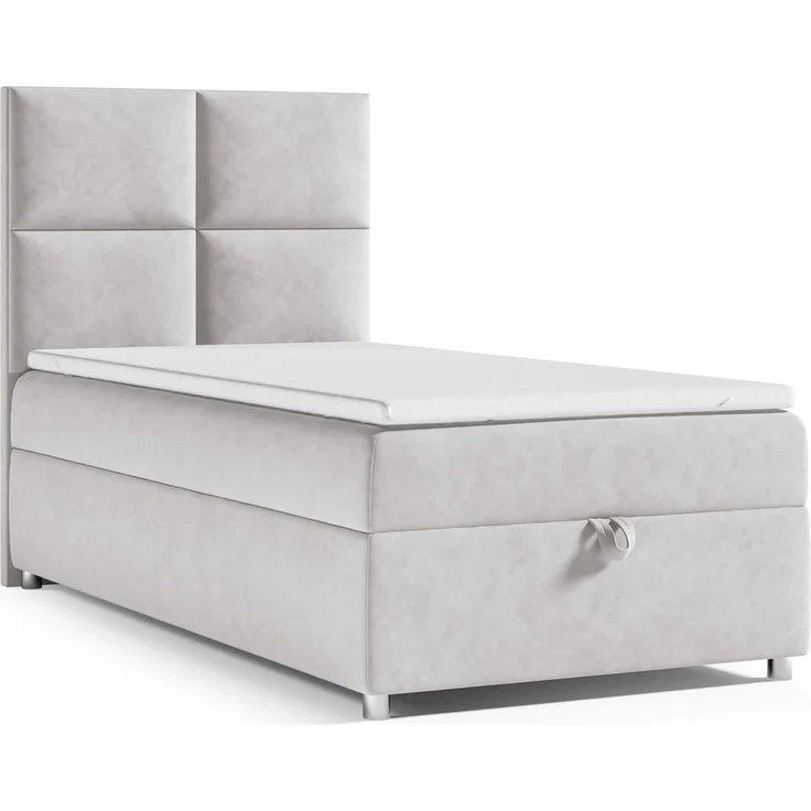 Best for Home Boxspringbett K2 SINGLE mit Bettkasten (Silber 90x200) – Bild 1