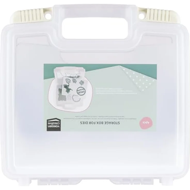 Vaessen Creative Aufbewahrungsbox mit Magnetblättern für Stanzschablonen, Transparent, 24,5 x 25,4 x 7,5 cm – Bild 1