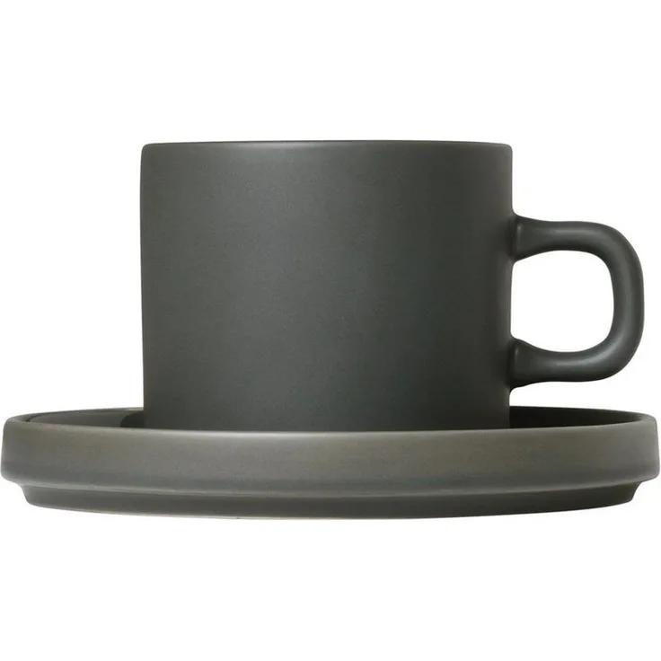 Blomus Pilar Set 2 Kaffeetassen, Kaffee Tasse, Becher, Trinkgefäß, Keramik, Agave green, 200 ml, 63909