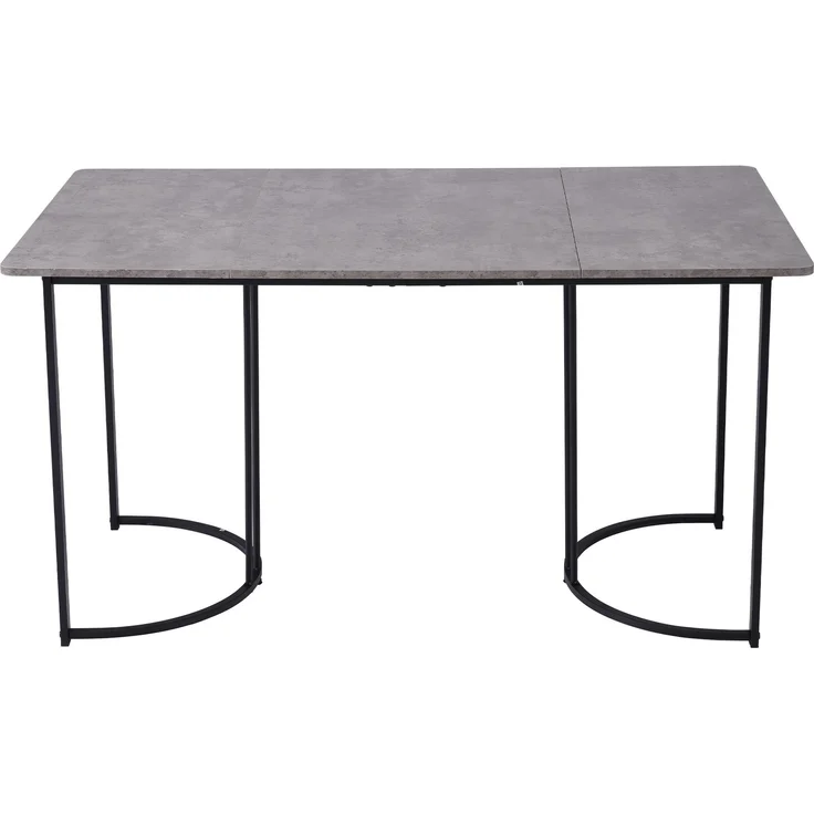 Esszimmer-Set 5-tlg Esstisch 140x80 cm Marmor Spanplatte Mit 4 Samt Stühlen Metallgestell Verstellbare Beine,Grau & Schwarz – Bild 8