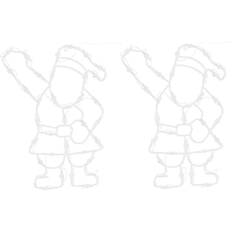 vidaXL Weihnachtsbeleuchtung Weihnachtsmann-Silhouette 2 Stk. 35 LEDs 4019598