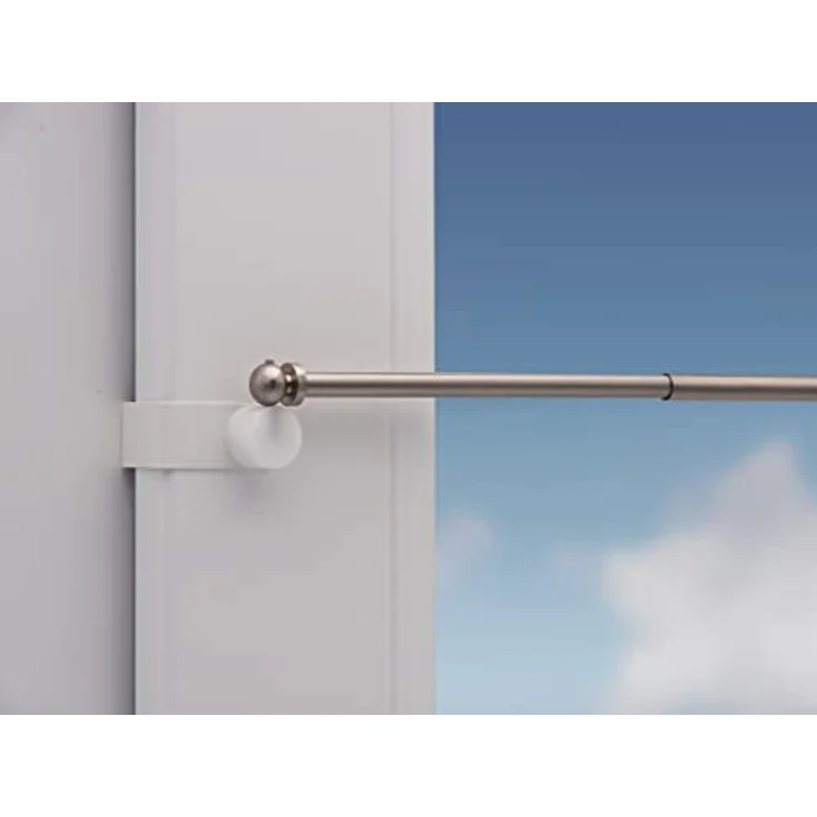 dekondo Gardinenstange Eleganz, ausziehbar, Fensterhaken klemmbar, nickel matt, inkl. Fensterhaken für einen Klemmbereich von 15-20 mm – Bild 3