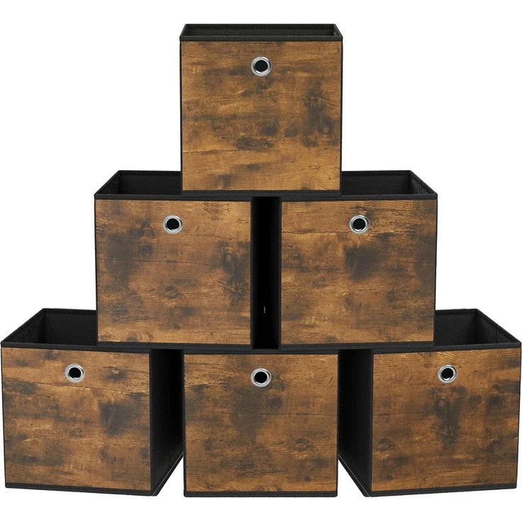 SONGMICS Aufbewahrungsbox, 6er Set, faltbar, Vliesstoff, 26 x 26 x 28 cm – Bild 1