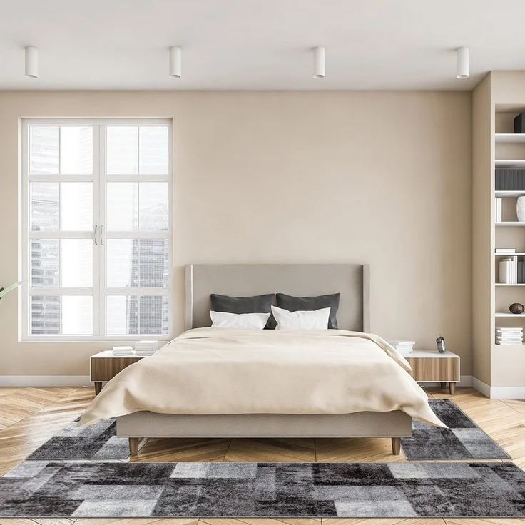 oKu-Tex Bettumrandung PHOENIX, Bettvorleger-Set, 3-tlg. Schlafzimmer, Höhe 11 mm, (Set, 3-tlg. 1 x 67 x 340 cm + 2 x 67 x 140 cm), Bettumrandung 3 teilig, weicher Kurzflor, modernes Design, meliert – Bild 1