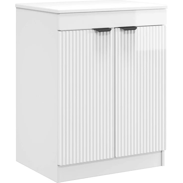 vidaXL Waschbeckenschrank Hochglanz Weiß 54 x 41 x 100 cm 3404208 – Bild 4