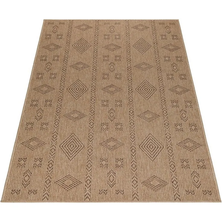 SIMPEX24 Outdoorteppich Vintage Design, Läufer, Höhe: 5 mm, Outdoor Teppich Vintage Design Natur Optik für Küche Balkon Terrasse