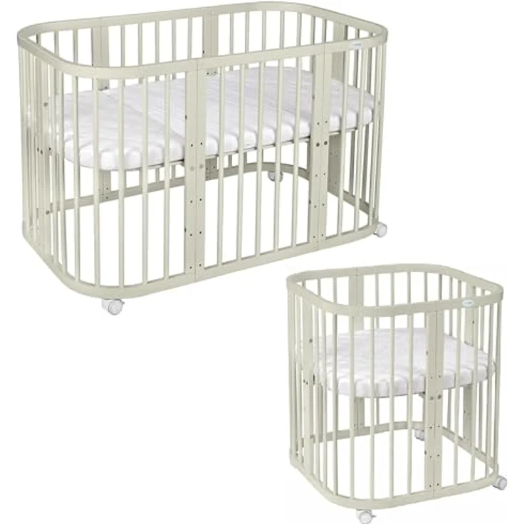 Waldin Kombibett - W2 7-in-1 - Olive Grün - Material: massiv Buchenholz - Babypark. de – Bild 2