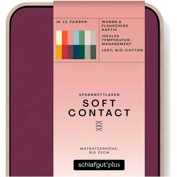 Schlafgut Spannbettlaken Soft Contact, Feinbiber, Gummizug: rundum, (1 Stück), 100% Bio Baumwolle