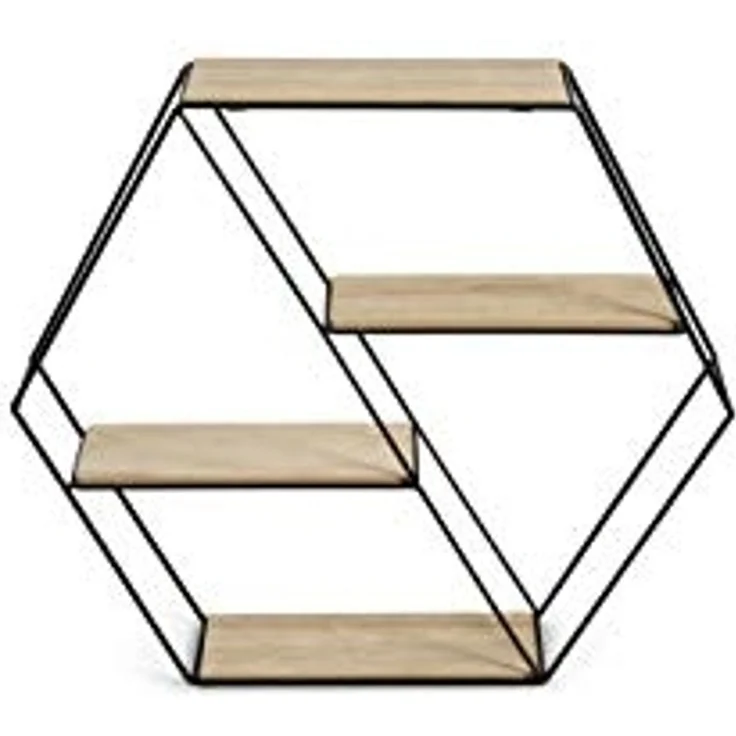 Mascot Regal LIFA LIVING Wandregal Malaga Holz Metall, Hängeregal, 66,5x14,3x33,6cm, 1-tlg. – Bild 5